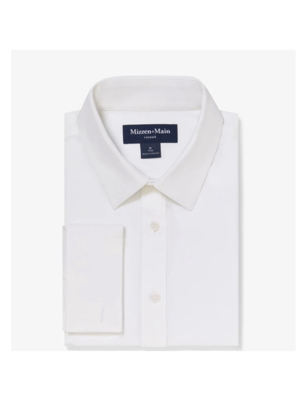 Men's Mizzen+Main Leeward Tux Dress Shirt White Size L Black Tie